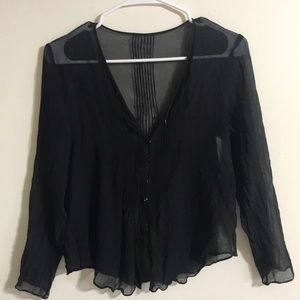 Sheer black sleeved top